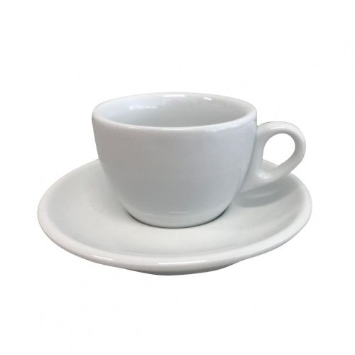 witte Style Koffie kop en schotel 15 cl. SET met mogelijkheid tot bedrukken